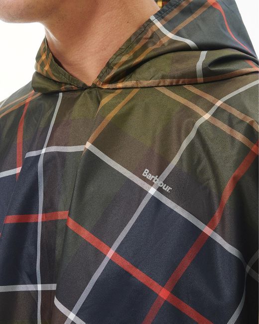 Barbour Black Tartan Showerproof Poncho