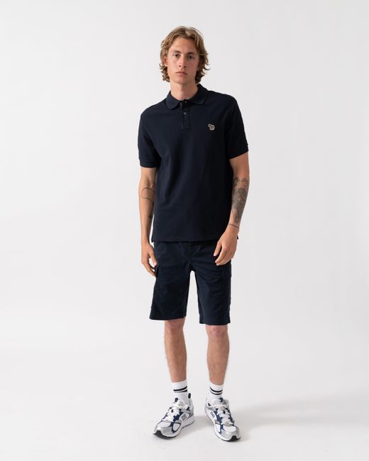 Paul Smith Black Ps Regular Fit Short Sleeve Cotton-Piqué Zebra Logo Polo Shirt for men