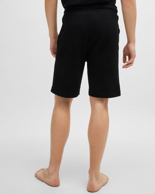 HUGO Black Tonal Logo Loungewear Shorts for men