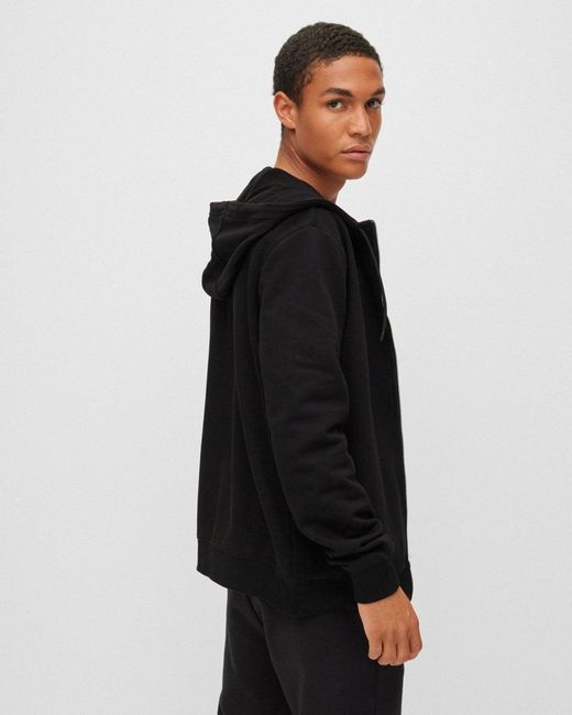 HUGO Black Daple212 Zip Through Hoodie for men