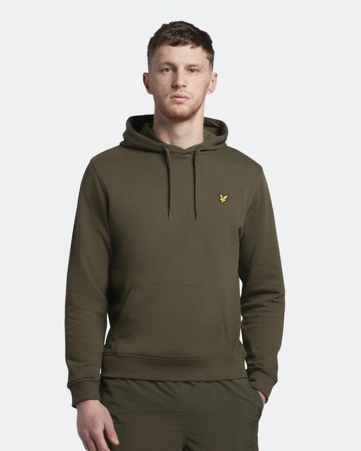 Lyle & Scott Green Pullover Hoodie Size: S for men