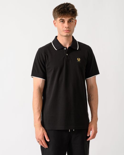 Belstaff Black Tipped Polo Shirt for men