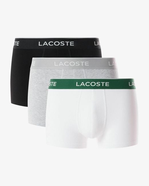 Lacoste White 3-Pack Of Trunks for men