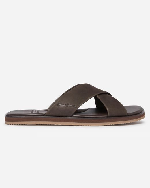 Oliver Sweeney Brown Chesil Nubuck Sandals for men