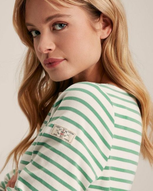 Joules Green New Harbour Striped Breton Top