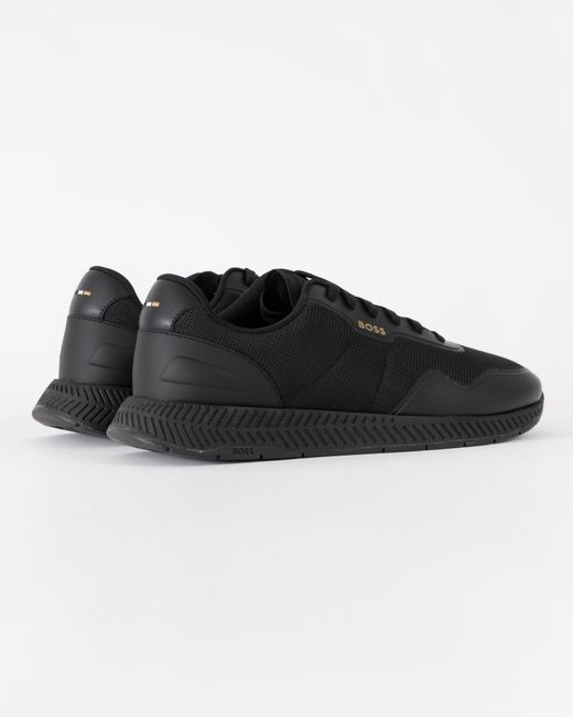 Boss Black Ttnm Mesh Trainers With Smooth Trims for men