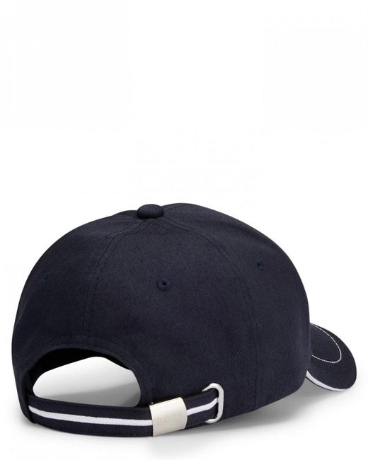 Boss Blue Cap-1 Cotton-Twill Cap With Logo Detail Nos for men