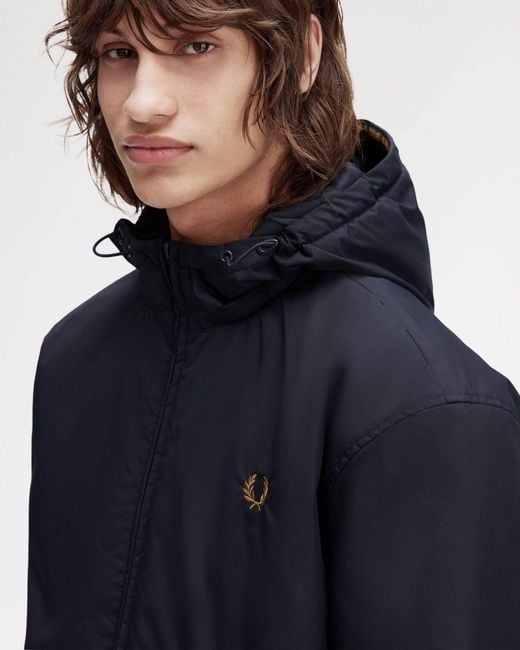 Fred Perry Blue Hooded Brentham Jacket for men