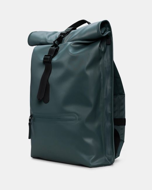 Rains Green Rolltop Rucksack