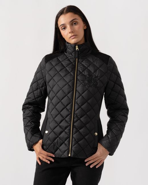 Joules Black Braemar Luxe Quilted Jacket