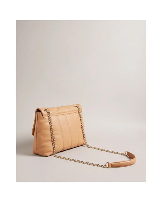 Ted Baker Ayasie Quilted Large Twist Lock Cross Body Bag in Natural Lyst