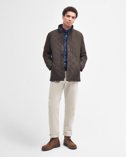 Barbour Brown Powell Quilted Jacket for men