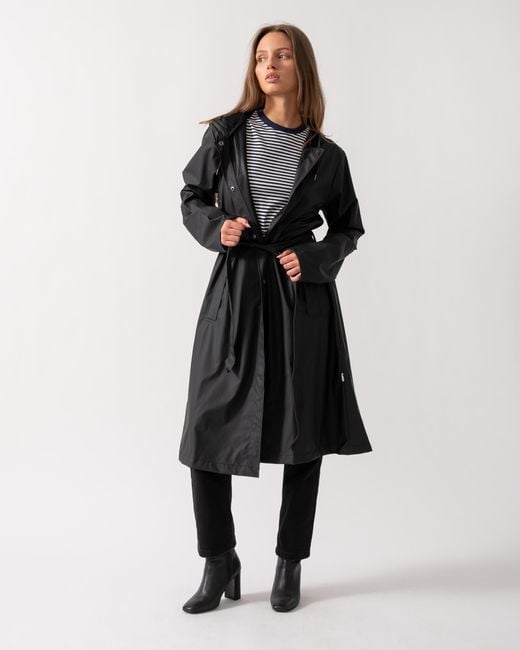 Rains White A-line Longer Jacket