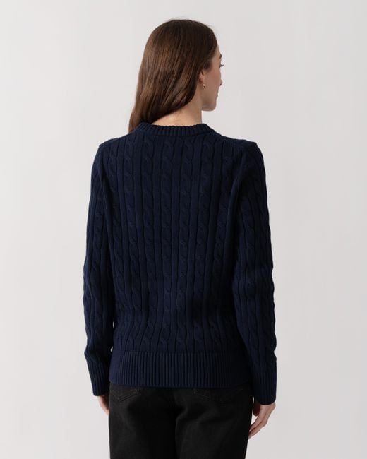 Joules Blue Classic Cable Knit Jumper