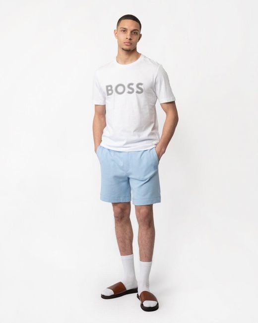 Boss White Tee 1 Cotton Jersey Regular Fit T-shirt With Mesh Logo for men
