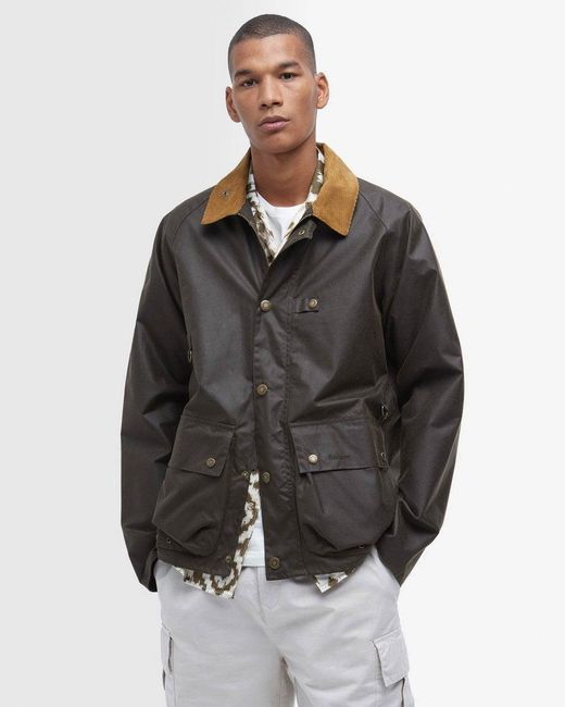 Barbour Gray Utility Spey Wax Jacket for men