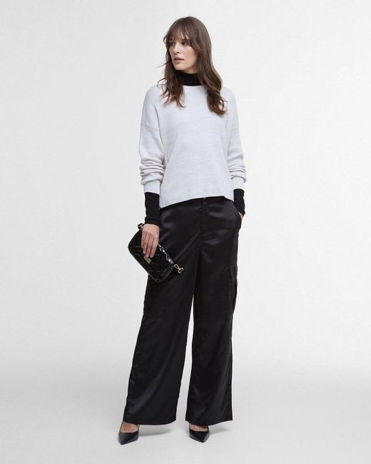 Barbour White Peyton Knitted Jumper