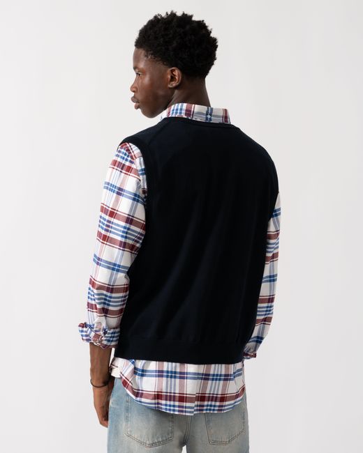 Gant Black Classic Cotton Knit Vest for men
