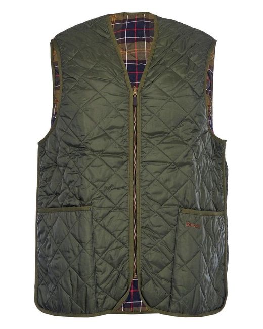 Barbour Green Quilted Waistcoat/Zip-In Liner for men