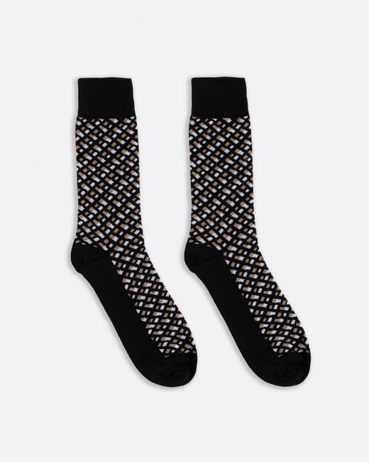 Boss Black Monogram 2 Pack Regular Length Cotton Blend Socks for men