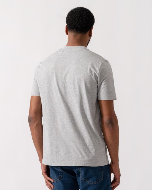 Boss Gray Tee Stretch Cotton T-Shirt With Contrast Logo for men