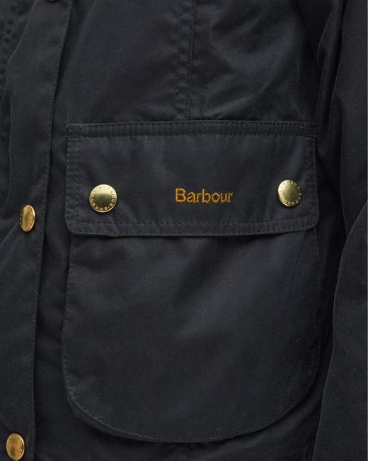 Barbour Gray Cropped Beadnell Wax Jacket