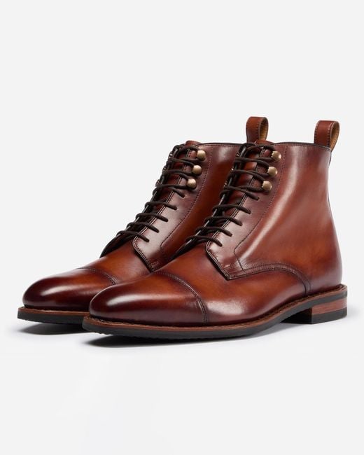 Oliver Sweeney Brown Inglesham Antiqued Calf Leather Boots for men