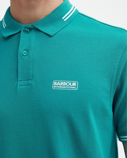 Barbour Green Essential Tipped Tailored Polo for men