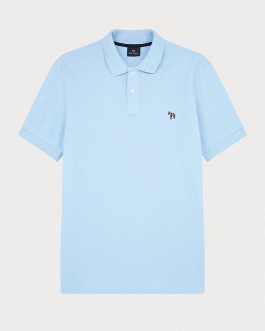 Paul Smith Blue Ps Regular Fit Cotton-piqué Zebra Logo Polo Shirt for men