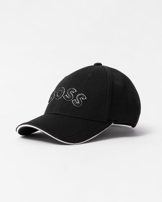 Boss Black Cap-us Logo-embroidered Cap In Woven Piqué Nos for men