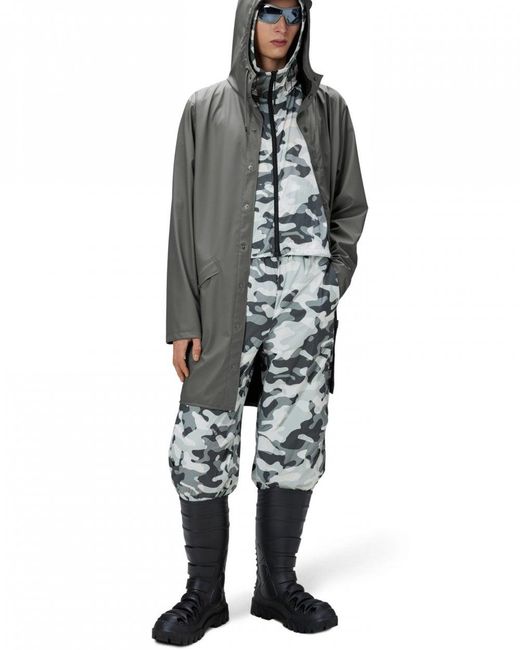 Rains Gray Long Jacket