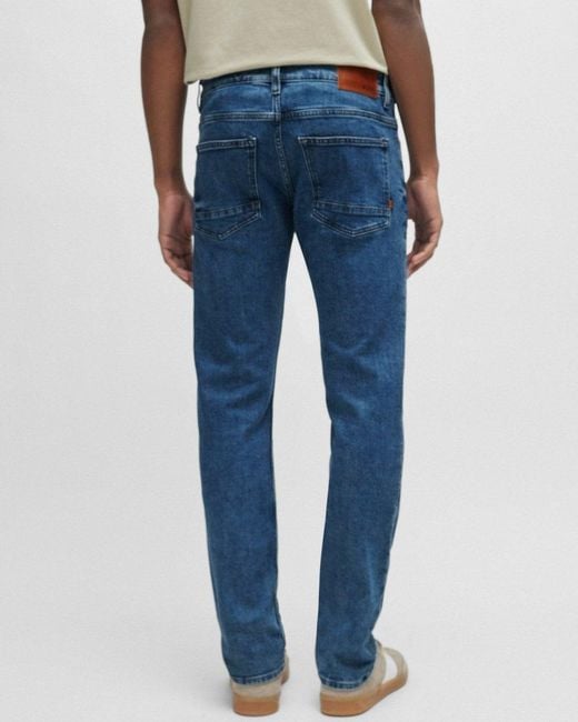 Boss Delaware Bc-c Slim Fit Jeans In Blue Comfort-stretch Denim for men