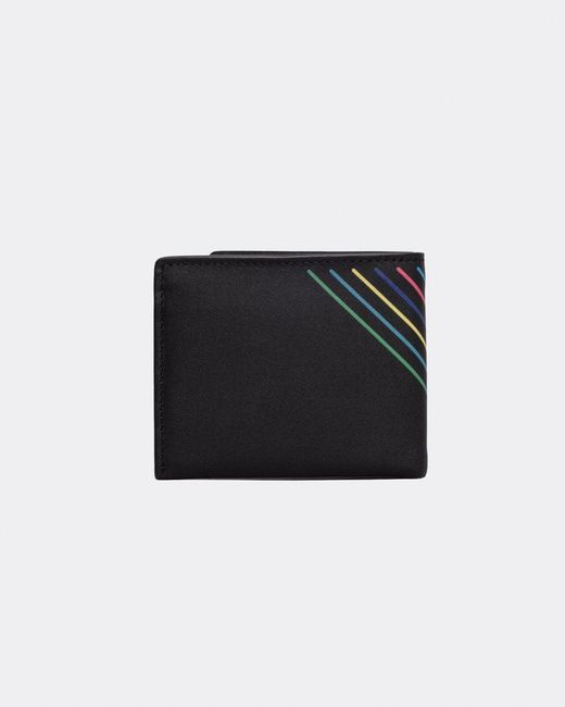 Paul Smith Black Sports Stripe Leather Billfold Wallet for men