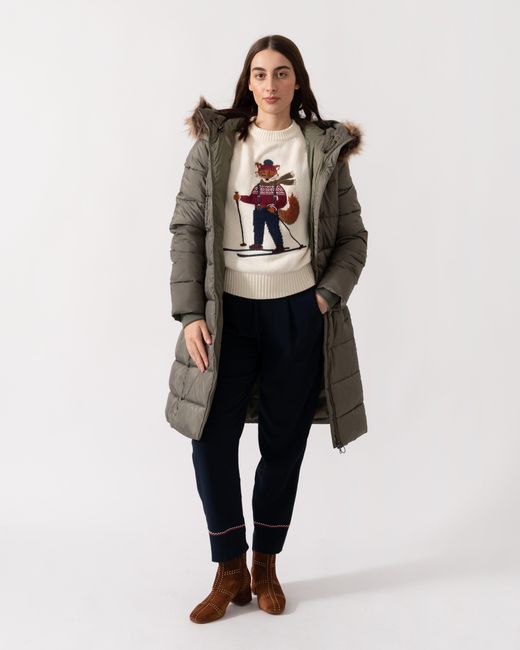 Barbour Natural Rosoman Long Puffer Jacket