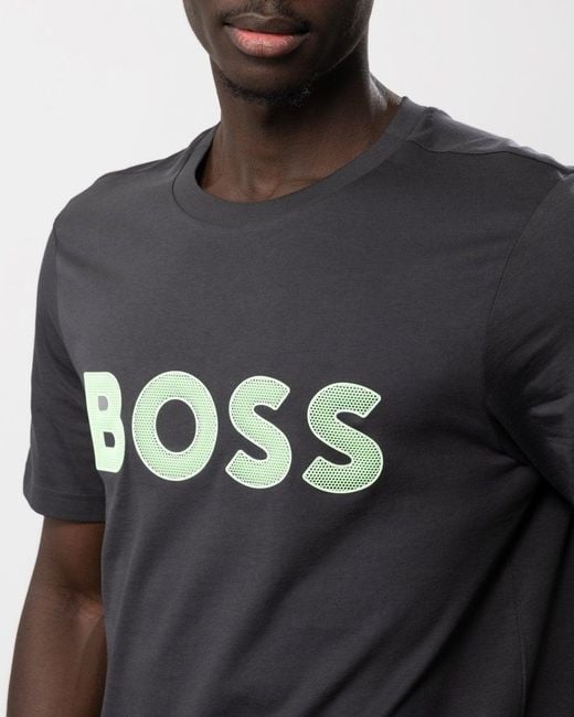 Boss Black Tee 1 Cotton Jersey Regular Fit T-shirt With Mesh Logo for men