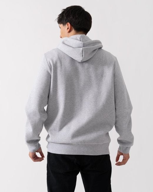 Lacoste Gray Fleece Full-Zip Hoodie for men