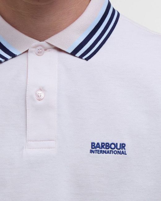 Barbour White Caleb Multi Polo Shirt for men