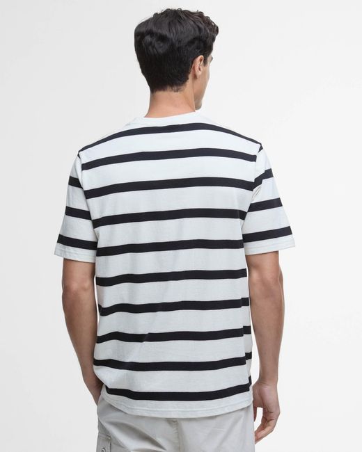 Barbour White Luca Stripe T-Shirt for men