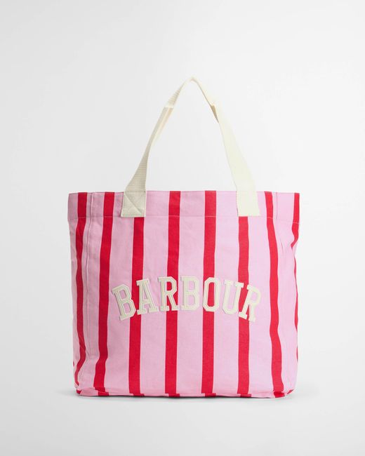 Barbour Pink Emily Stripe Tote Bag