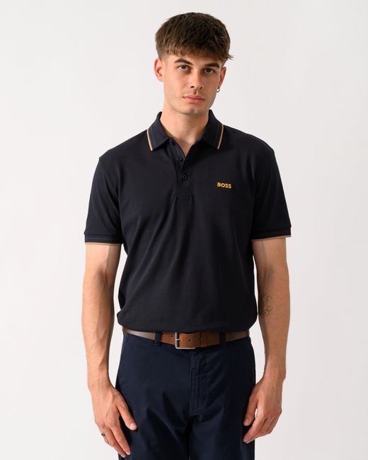 Boss Black Paddy Cotton-Piqué Polo Shirt With Contrast Logo for men
