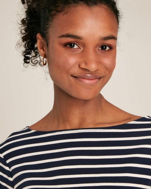 Joules Blue New Harbour Striped Breton Top