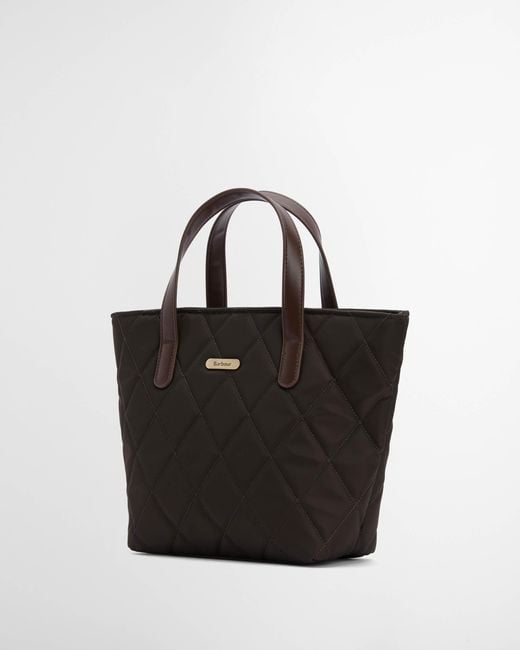 Barbour Black Mini Quilted Tote Bag