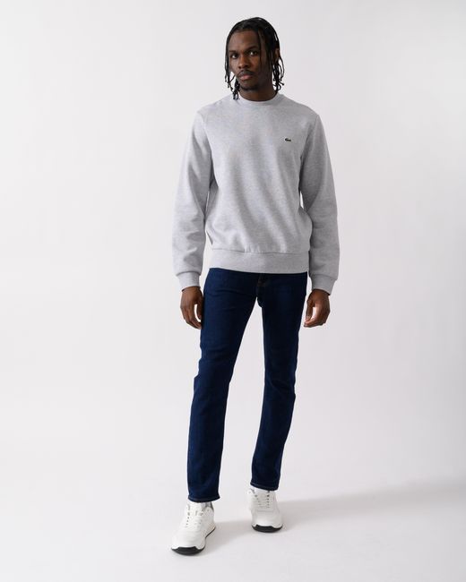 Lacoste Gray Crew Neck Fleece Sweatshirt for men