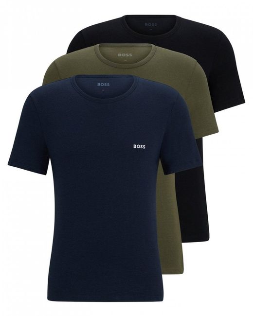 BOSS by HUGO BOSS 3 pack Rn Classic Loungewear in Blue for Men Lyst