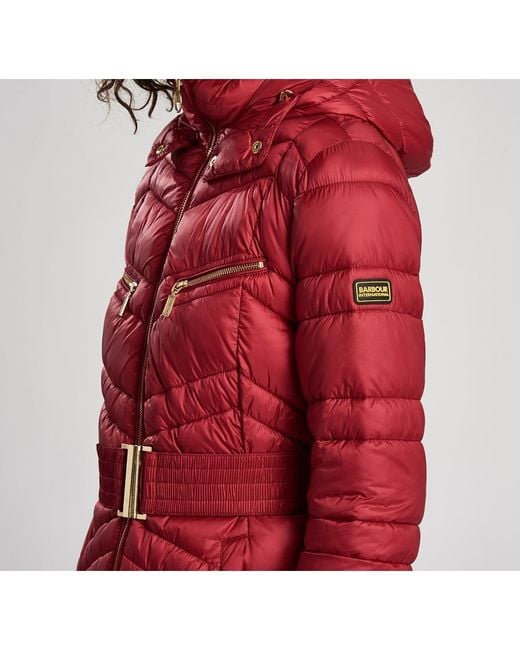 barbour red quilted jacket