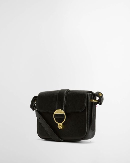 Barbour Black Mini Rosa Leather Crossbody Bag
