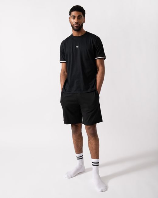 HUGO Black Ray Gradient-Waistband Pyjama Shorts for men