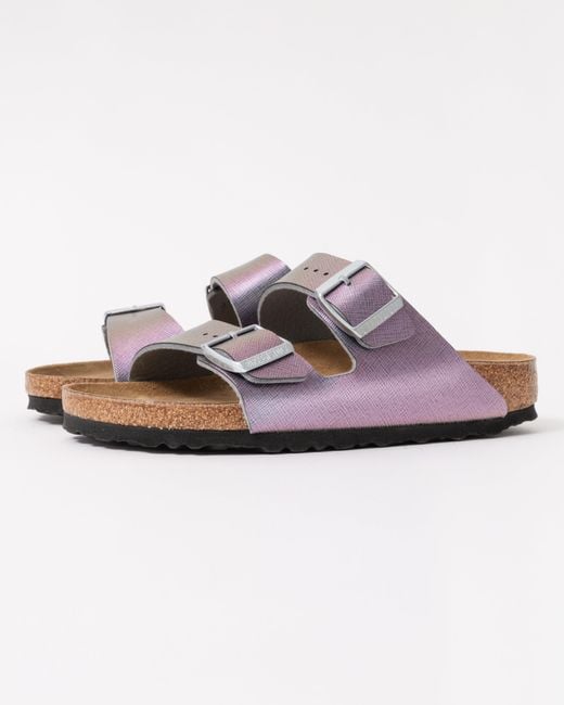 Birkenstock White Arizona Embossed Birko-flor Sandals