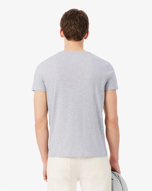 Lacoste Gray Crew Neck Pima Cotton Jersey T-Shirt Size: S for men