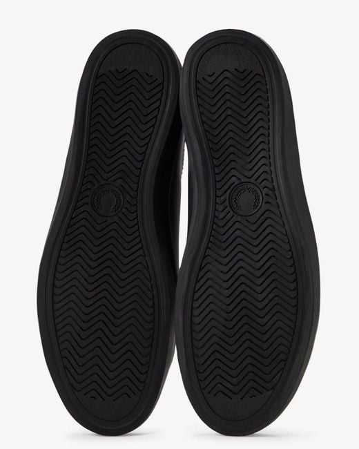 Fred Perry Black Baseline Leather Trainers for men